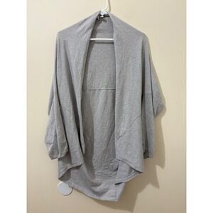 Escada Sport Womens Gray Metallic Glitter Sleeve Open Front Draped Cardigan M
